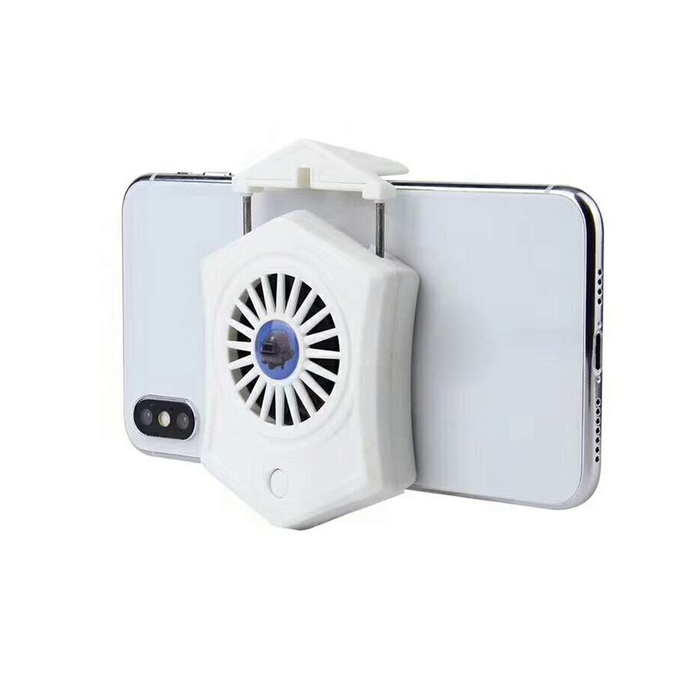 Phone Cooler For Gamer Adjustable Fan Holder Cooling Pad Mobile Cooler Radiator Heat Sink white
