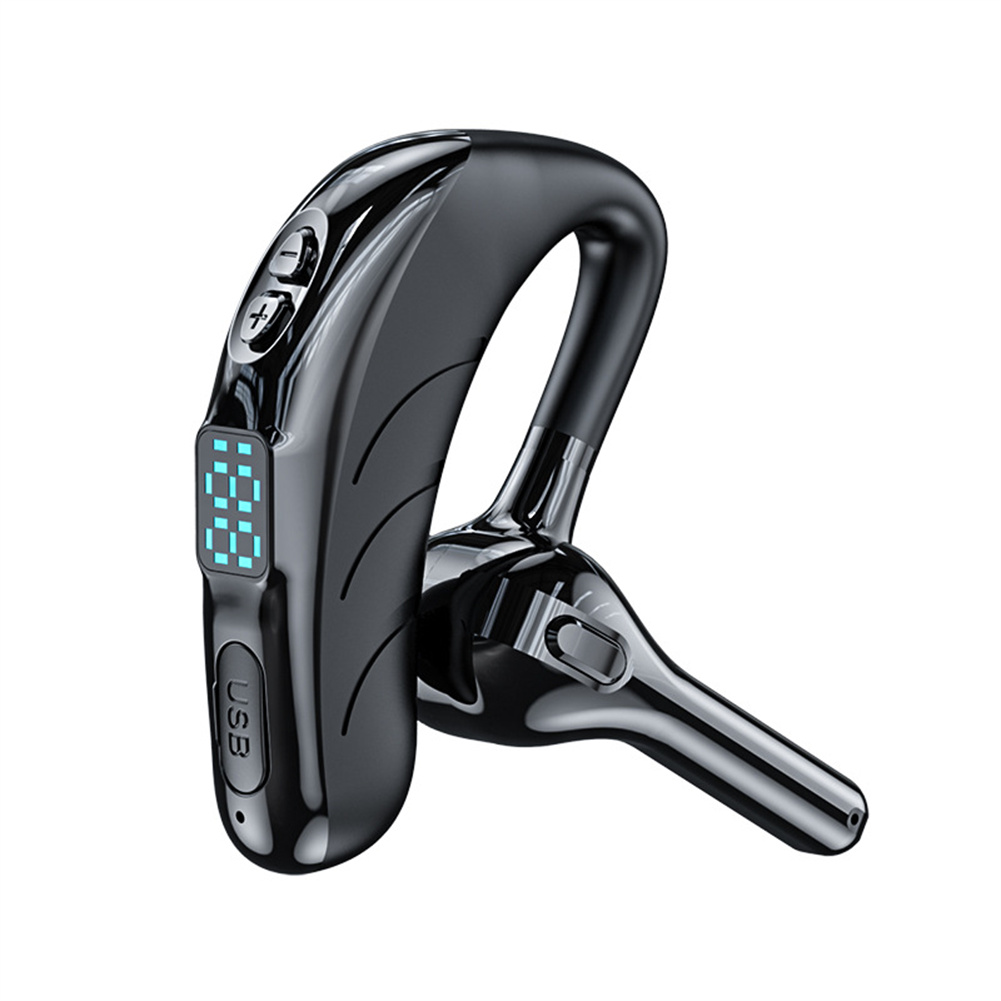 X13 Wireless Handsfree Headset Earpiece With Noise Canceling Mic LED Battery Display For Laptop Trucker Driver black