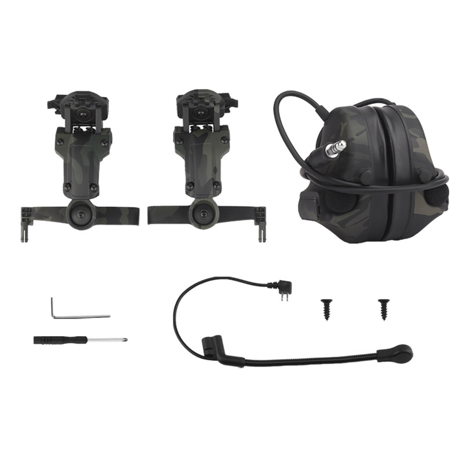 WoSporT C5 Tactical Headsets Helmet Rail Hanging Headphones Collapsible Headset