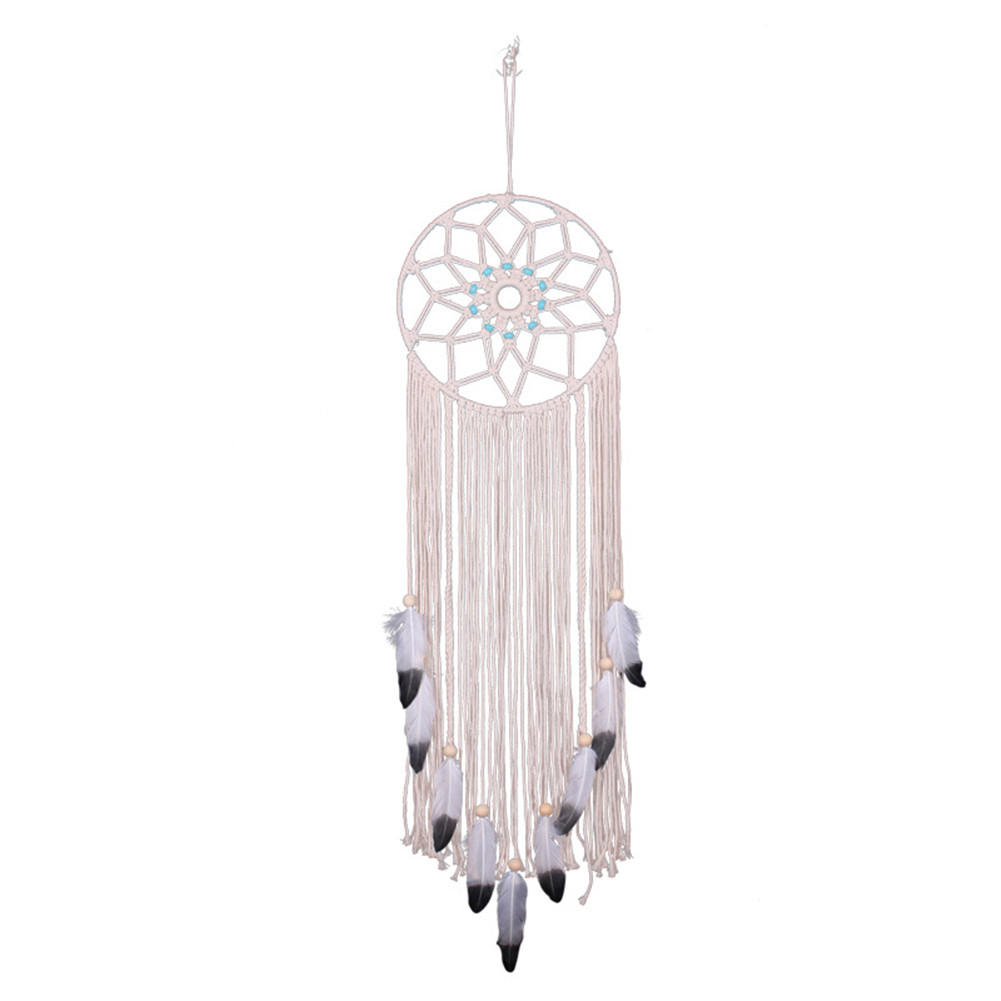 US Handmade Hanging Tapestry 30CM Round Feather Wall Pendant for Study Girl Room Decoration MS7512 Ï30*124CM