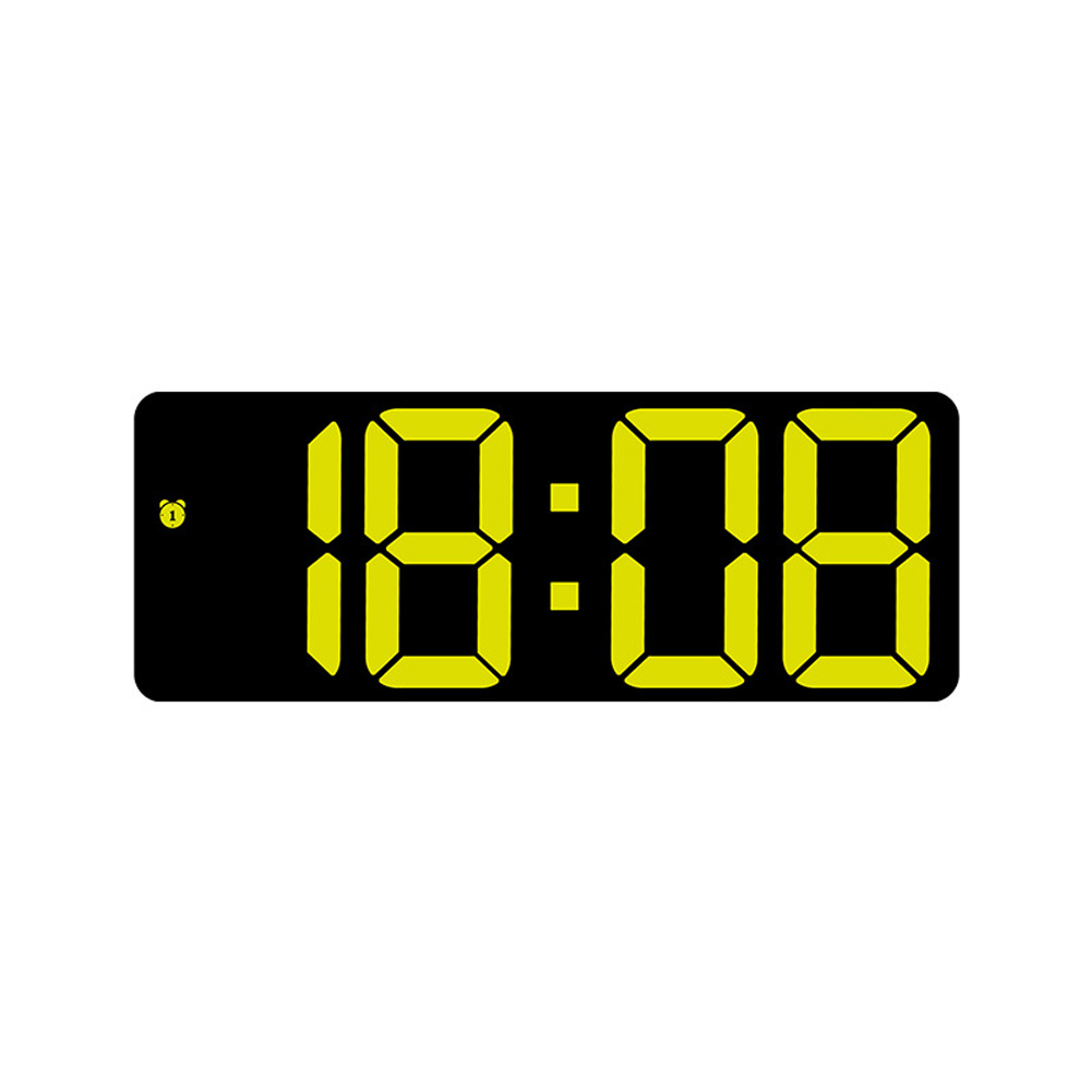 Colorful Led Electronic Alarm Clock 3 Levels Adjustable Brightness Time Date Temperature Display Large Screen Table Clocks yellow