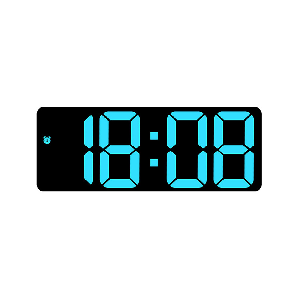 Colorful Led Electronic Alarm Clock 3 Levels Adjustable Brightness Time Date Temperature Display Large Screen Table Clocks blue