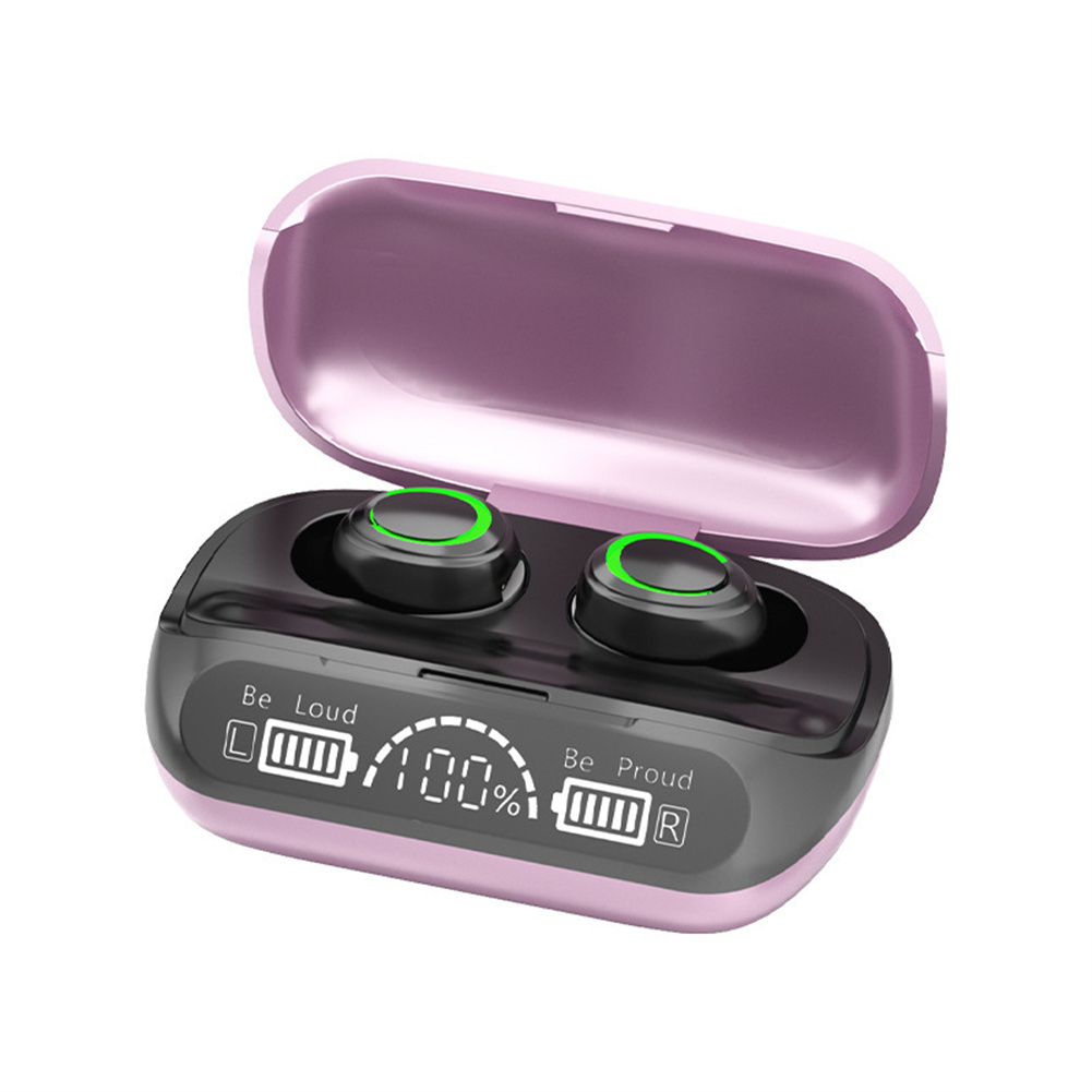 Xg02 Tws Wireless Bluetooth-compatible 5.1 Headset Led Large Screen Display Hifi Music Headphones Sports Earbuds pink