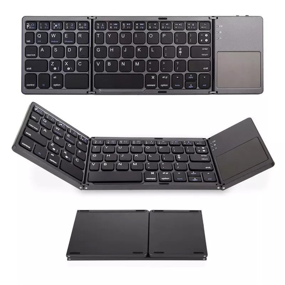 Portable Mini Bluetooth Keyboard Wireless Foldable Trackpad Keyboard