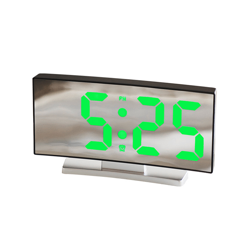 Led Digital Alarm Clock Electronic Large Display Curved Screen Desk Clock