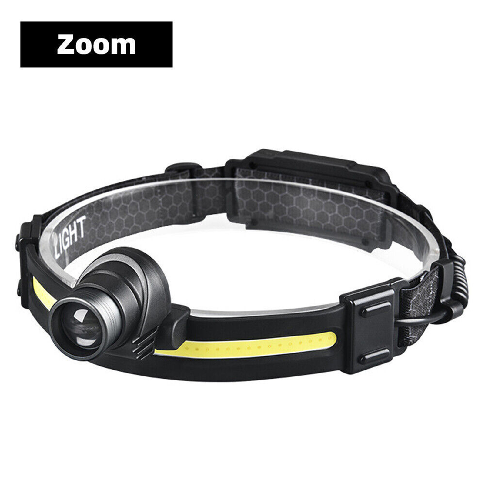 LED Headlamp With Motion Sensor, USB Rechargeable 10 Lighting Mode, COB Wide Beam Headlight, Head-mounted Waterproof For Fishing Camping Hiking Outdoor 668 zoom + USB cable