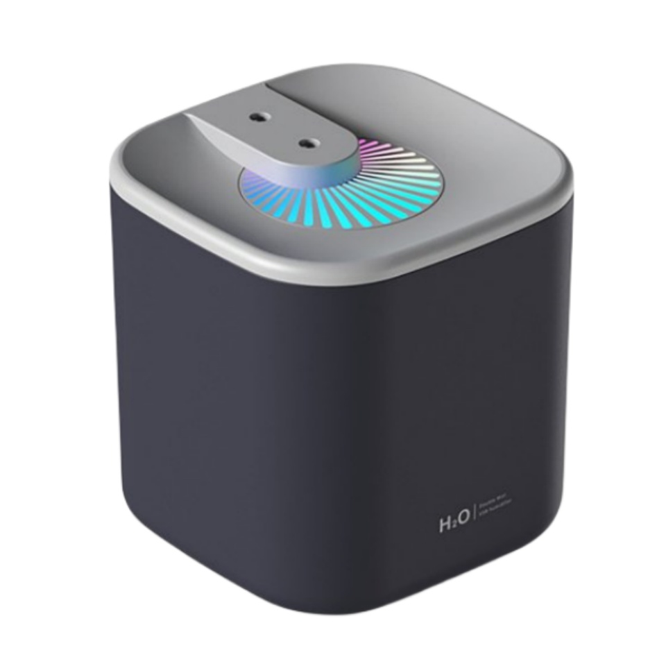 Portable Mini Humidifier Colorful USB Personal Air Humidifier With 3L Water Tank 2 Mist Modes Super Quiet Double Spray Port Essential Oil Aromatherapy Diffuser Navy blue