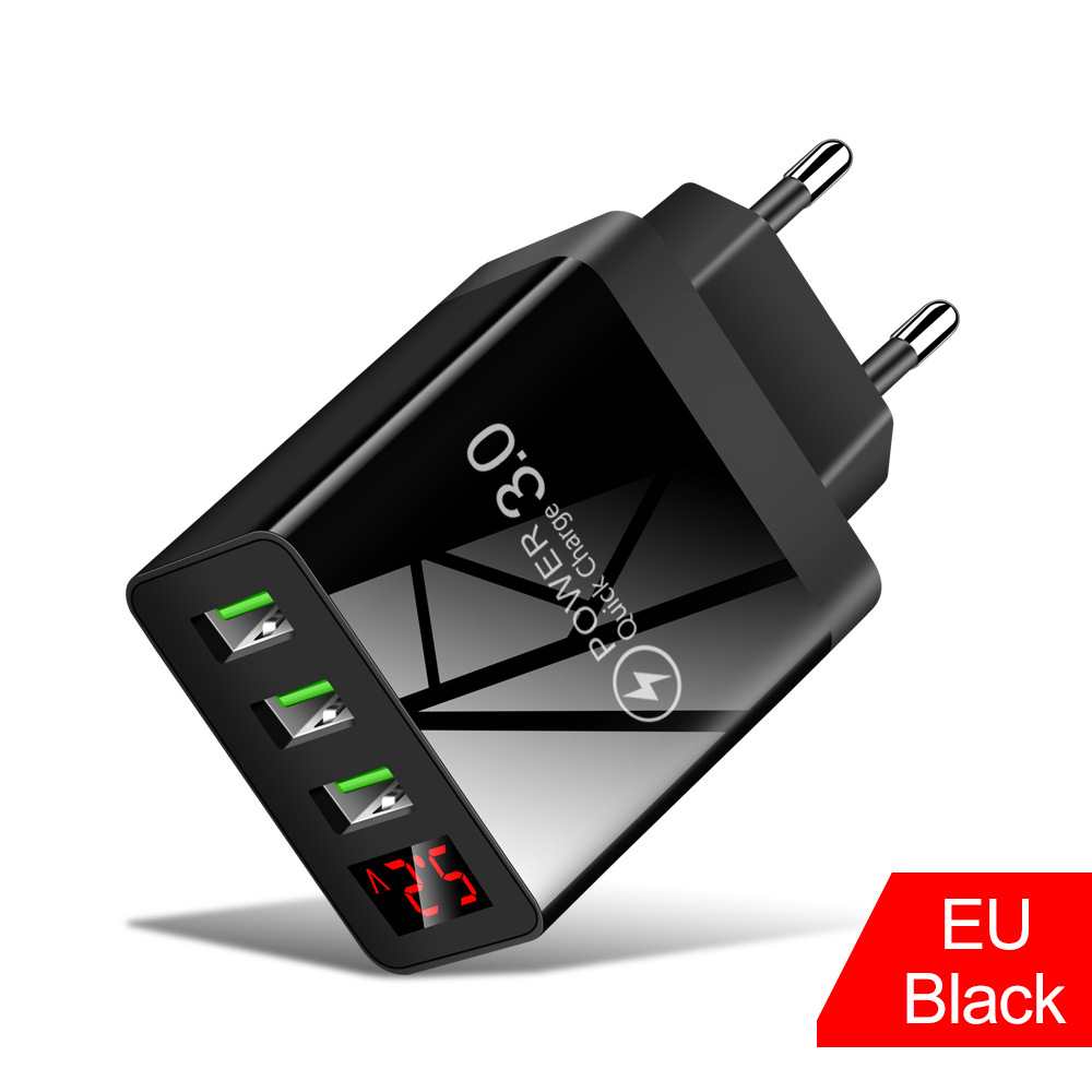 3a Usb Wall Charger Digital Display Quick Charging 3.0 Power Adapter Compatible For Iphone 13 12 Pro Max