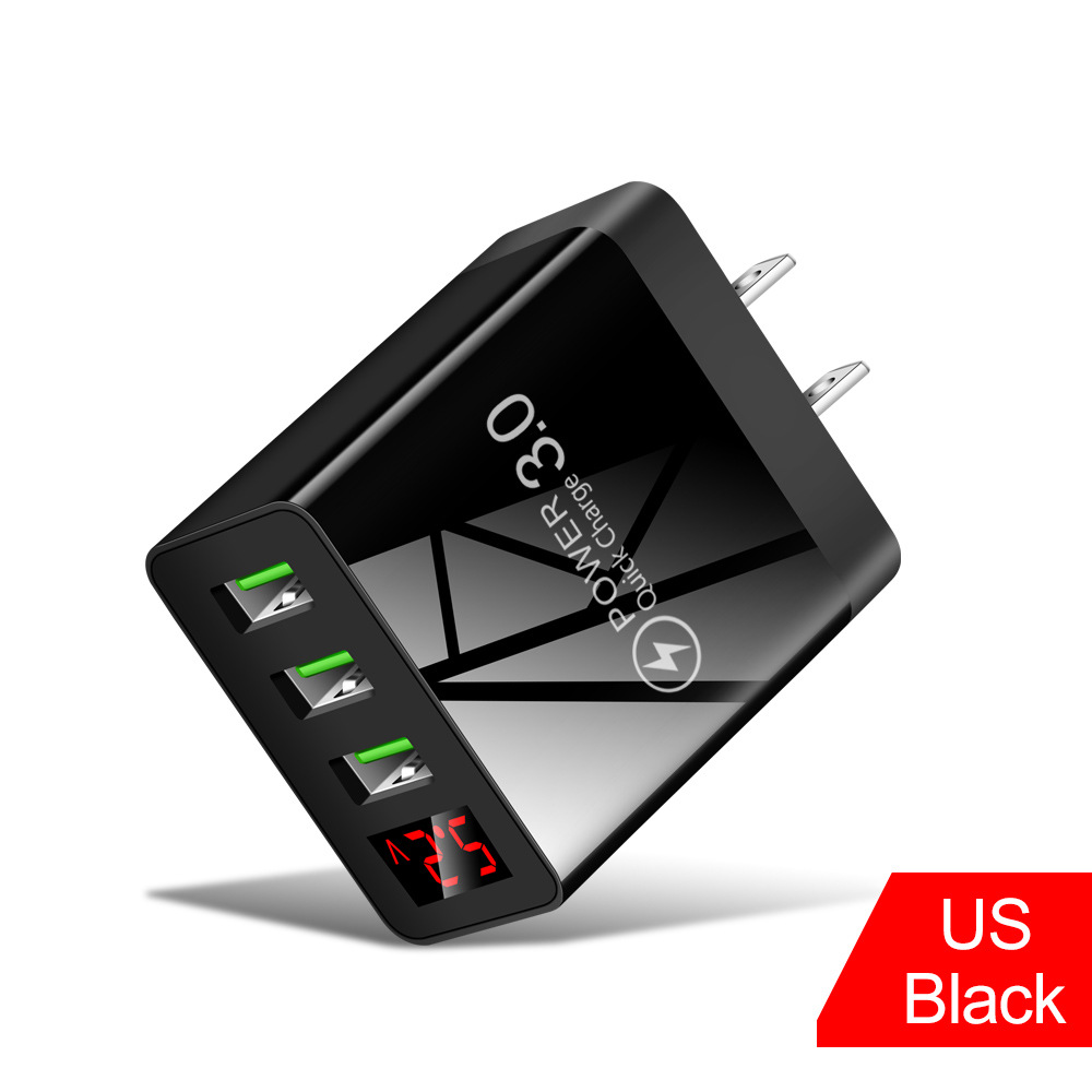 3a Usb Wall Charger Digital Display Quick Charging 3.0 Power Adapter Compatible For Iphone 13 12 Pro Max