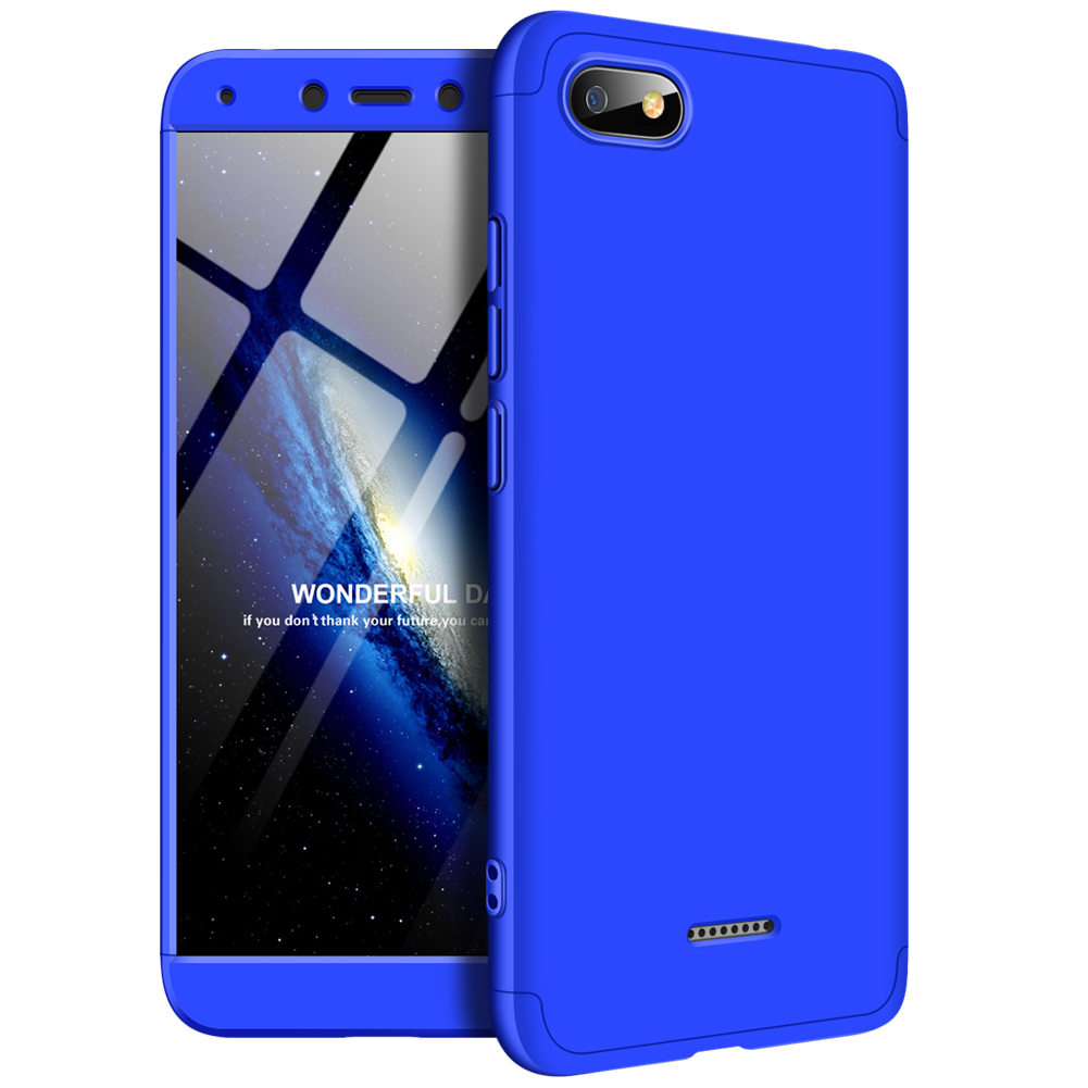 [Indonesia Direct] For XIAOMI Redmi 6A Ultra Slim PC Back Cover Non-slip Shockproof 360 Degree Full Protective Case blue_XIAOMI Redmi 6A