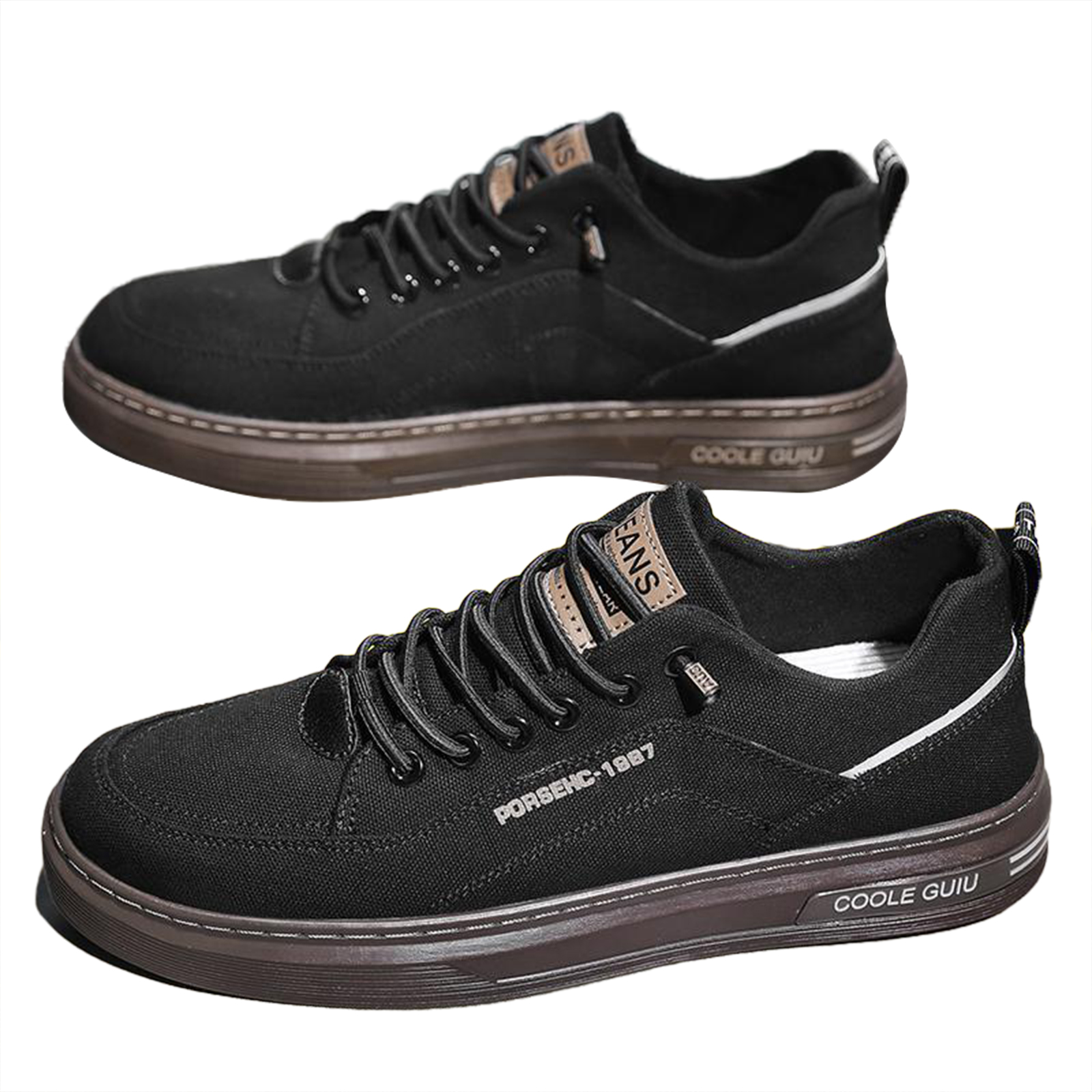 Casual Men Sneakers Ergonomic Design Anti-Slip Lightweight Breathable Minimalist Sports Platform Shoes Outdoor Training Shoes black brown 41