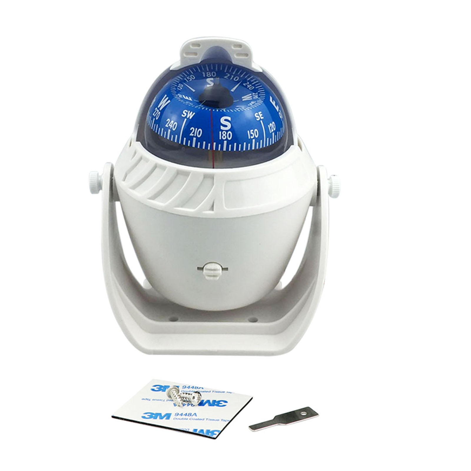 Sea Pivoting Marine Compass Electronic Navigation Compass With Magnetic Declination Adjustment For Car Ship White