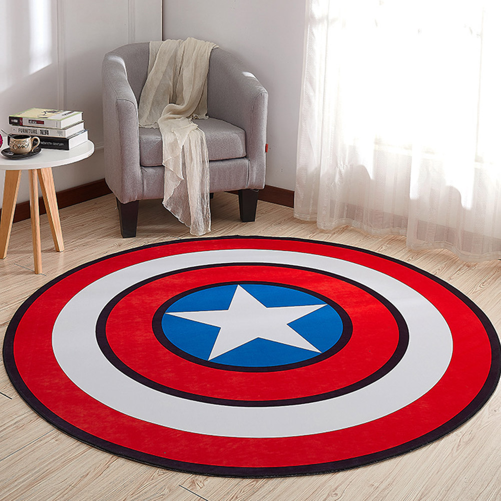 Non Slip Cartoon Printing Round Crawling Carpet for Computer Chair Kids Room Round 6_80cm