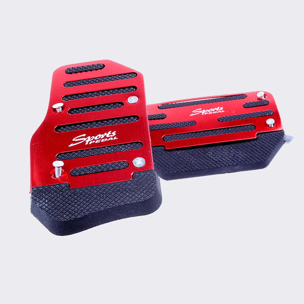 Automobile Anti-skid Foot Pedal Manual / Auto Gear Accelerator Brake Pedal Cover Treadle Set Universal Application Automatic - Red