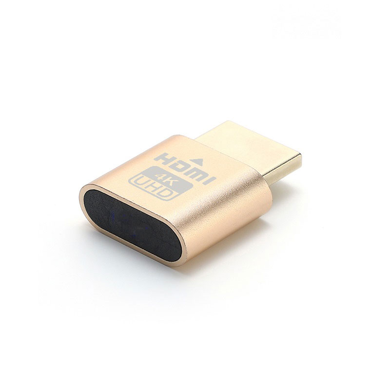 4k Ultra High-definition Gold-plated Hdmi  Virtualizer Portable Dummy Plug Edid Display Cheat Support All Systems gold