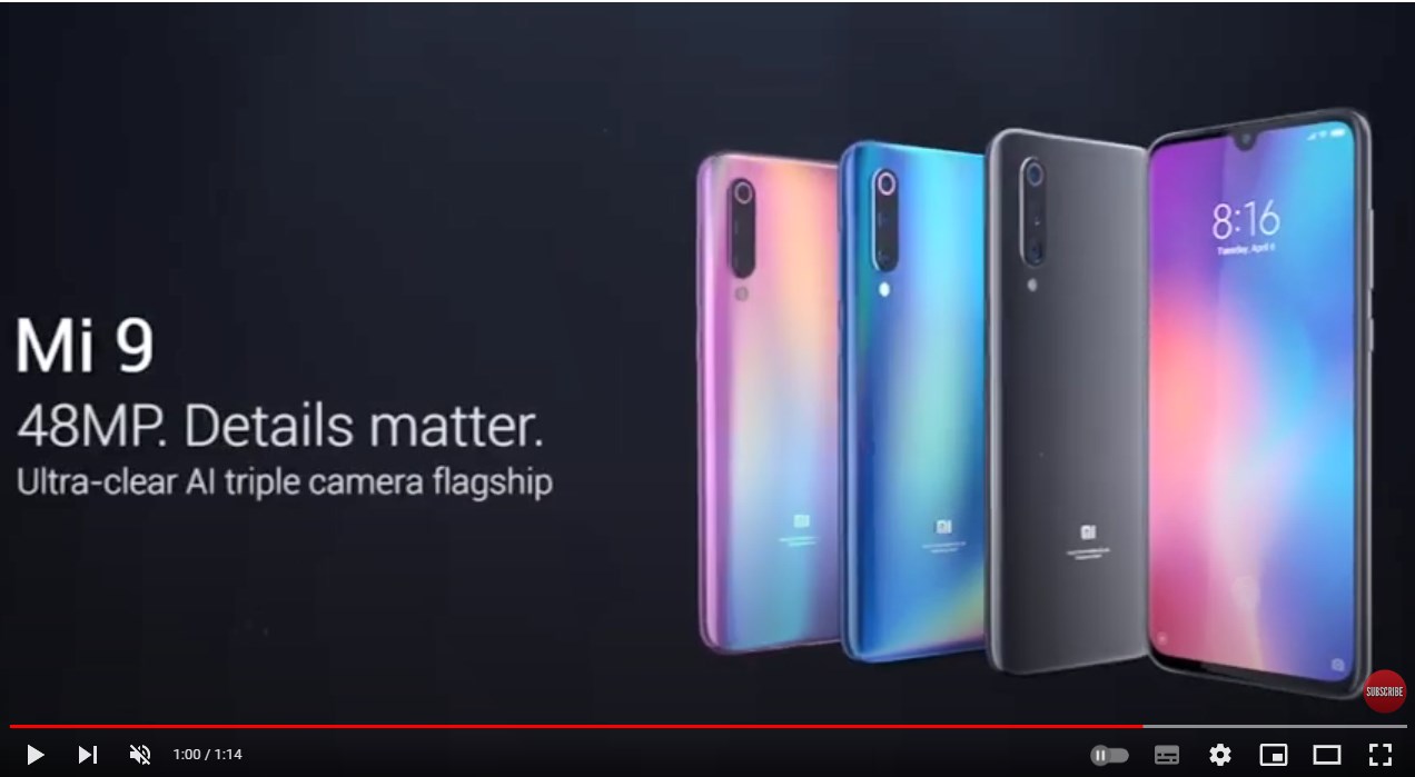 Original Xiaomi Mi 9 Global Version 6GB RAM 128GB ROM Mobile Phone 6.39 Inch Full Screen Smartphone Black