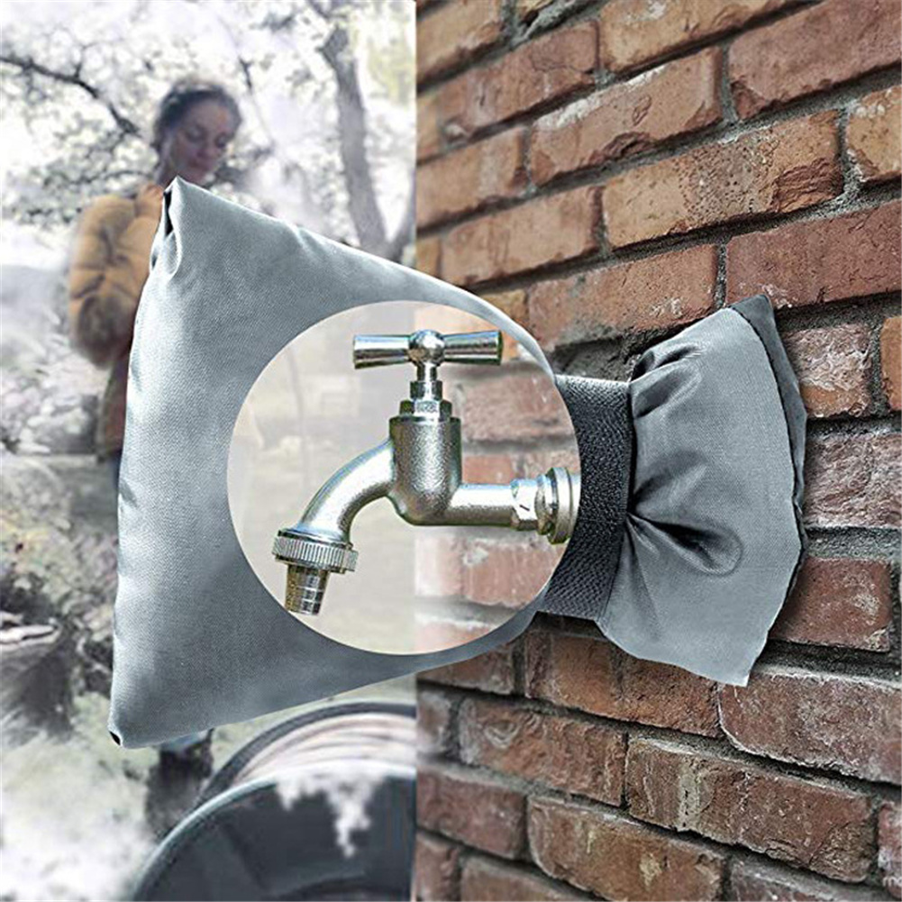 6.7 X 8.26 Inches Outdoor Faucet  Covers Insulated Protector For Winter Cold Weather light grey