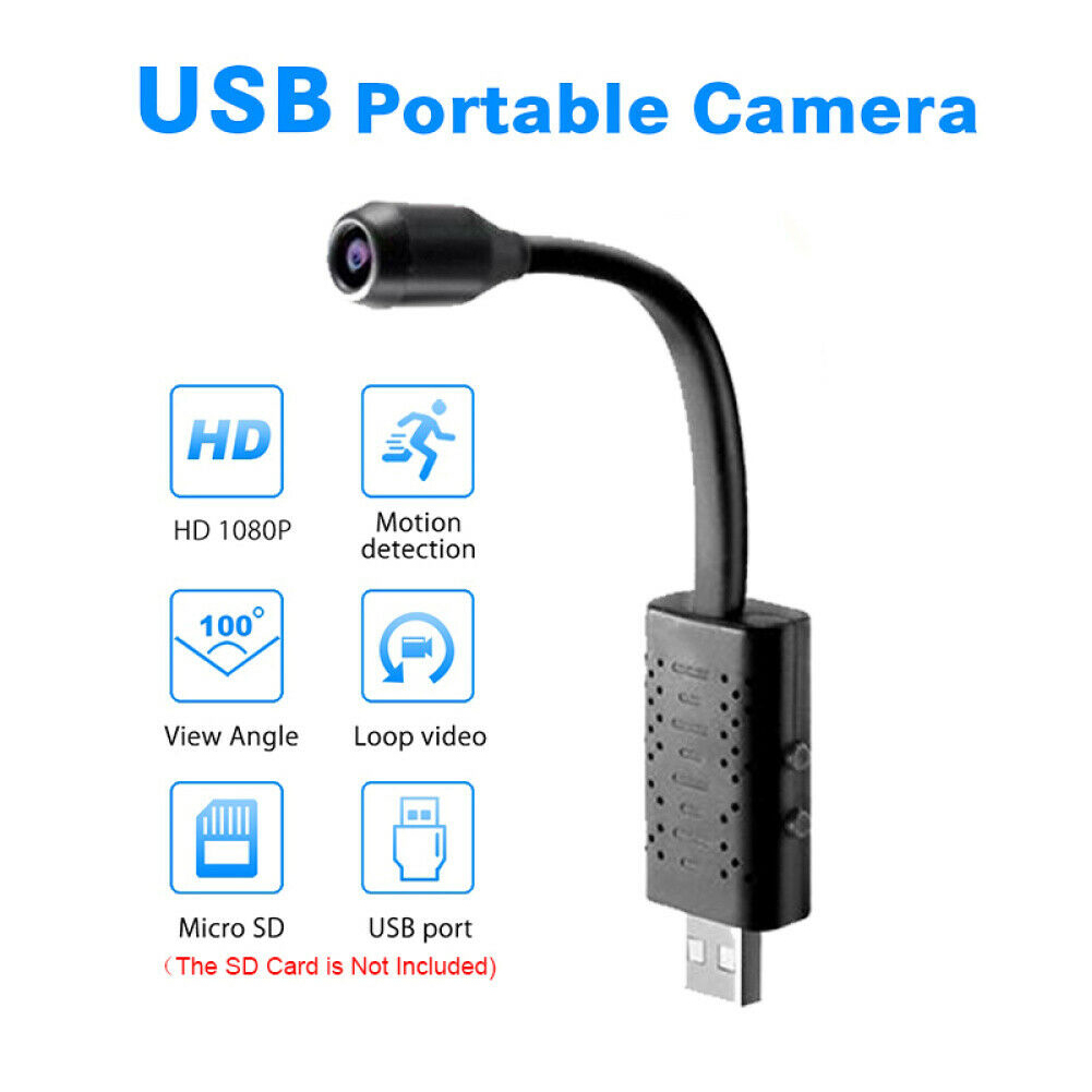 Portable Wide-angle USB Camera High Definition WIFI Remote Network USB Camera Monitoring Camera black