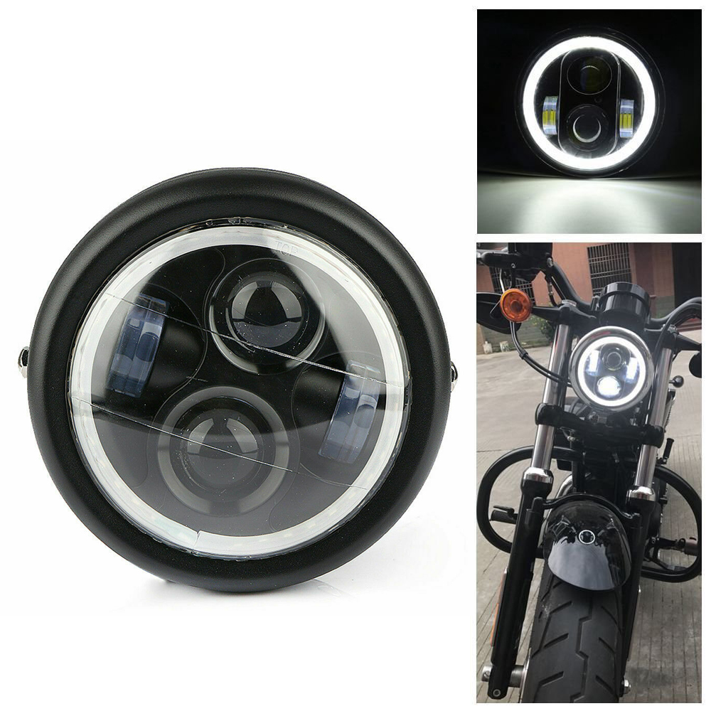 6.5" Motorcycle LED Headlight HeadLamp for Harley Sportster Cafe Racer Bobber