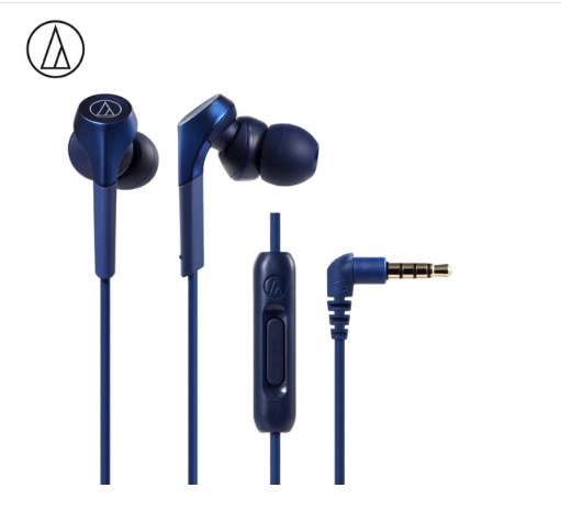 Original Audio Technica ATH-CKS550XIS Wired Earphone HiFi In-ear Subwoofer Bass HiFi Music Wired Control With Microphone Blue