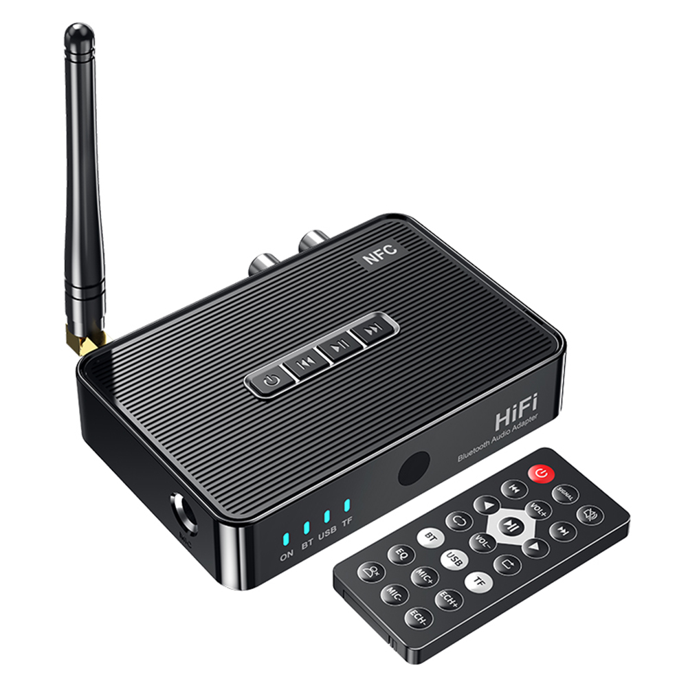 NFC Audio Receiver Adapter Home HIFI Stereo Music Receiver Theater System Stereo Audio Receivers 3.5mm AUX RCA USB Flash Drive TF Player black