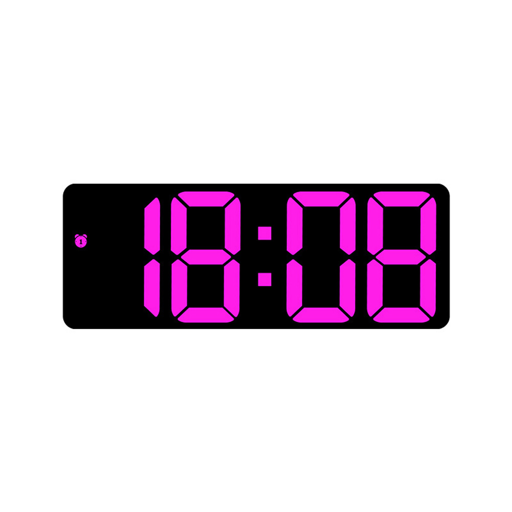 Colorful Led Electronic Alarm Clock 3 Levels Adjustable Brightness Time Date Temperature Display Large Screen Table Clocks rose red