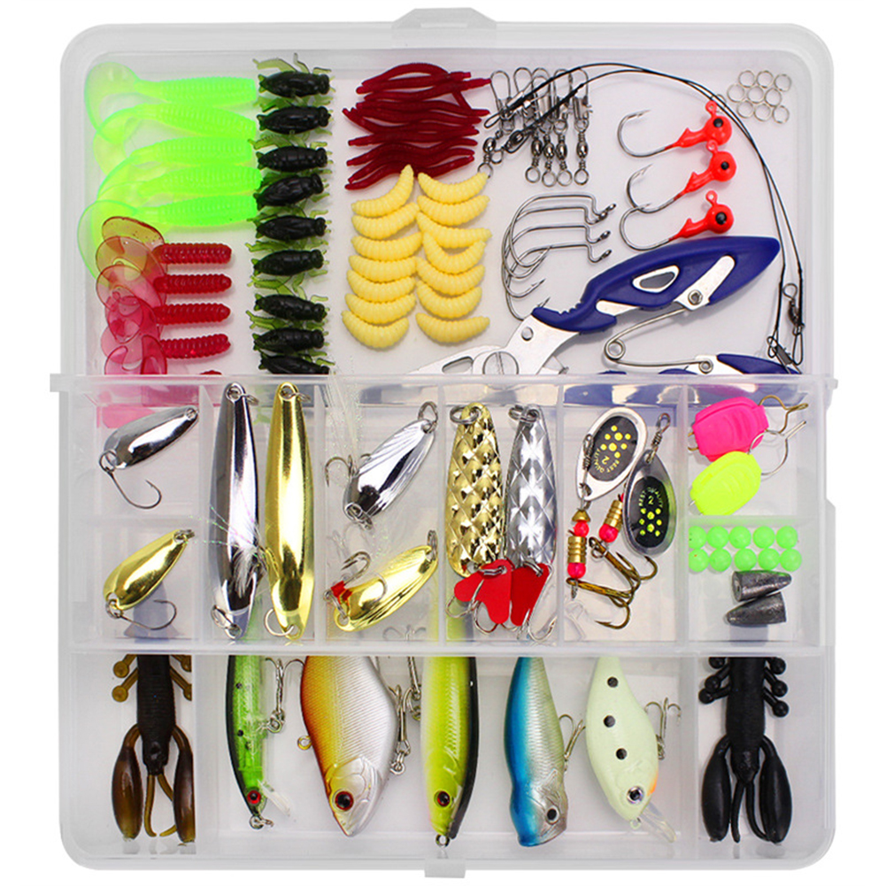 fishing tackle box with lures