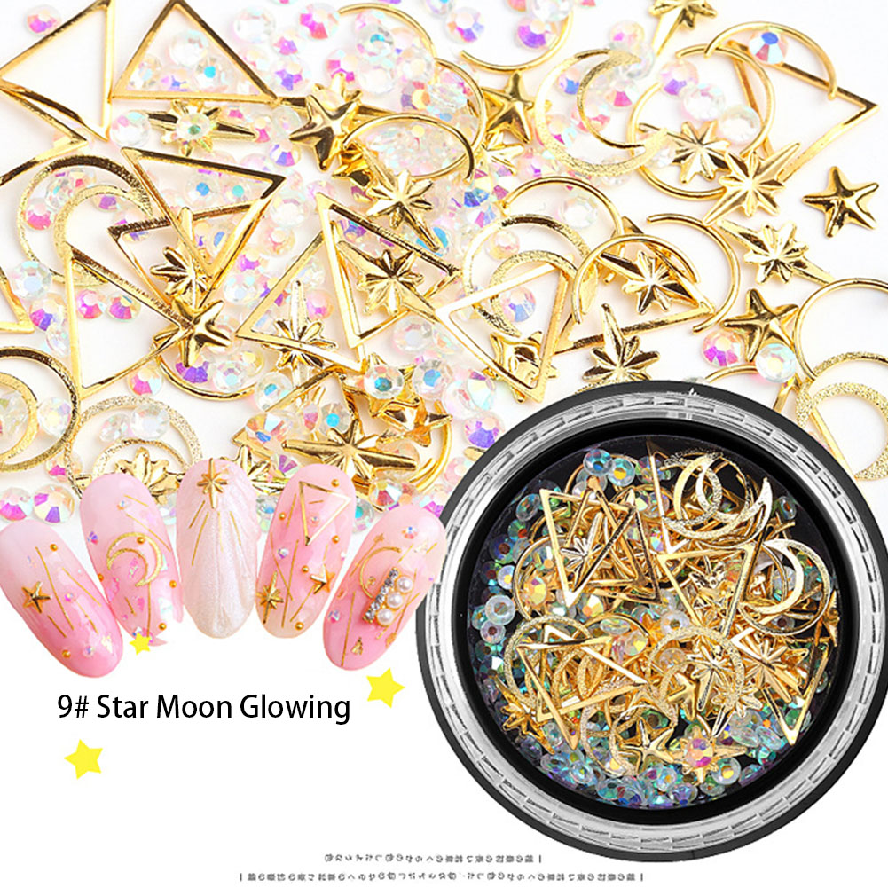 Wholesale 3d Nail Art Decorations Star Moon Glitter Manicure Tips