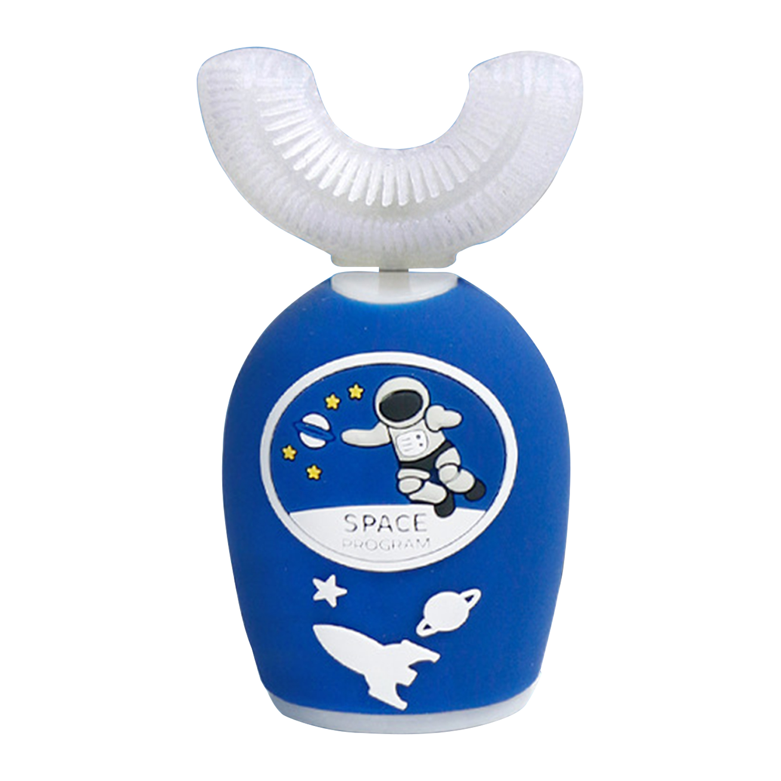 Kids U Shaped Electric Toothbrush, Toothbrush Kids With 3 Modes, Easy Operation Cartoon Astronaut 360-Degree Cleaning IPX7 Waterproof Design For 2-13 Years Kids packaging + straight brush Toothbld