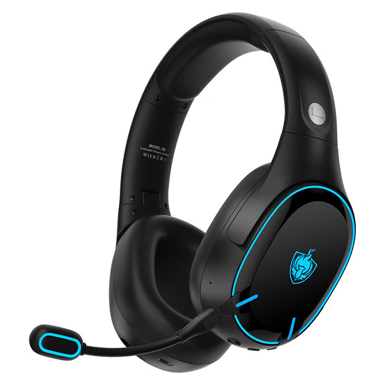 Q6S Gaming Headphones with Mic Lighting HIFI Triple Frequency Sound Headphone