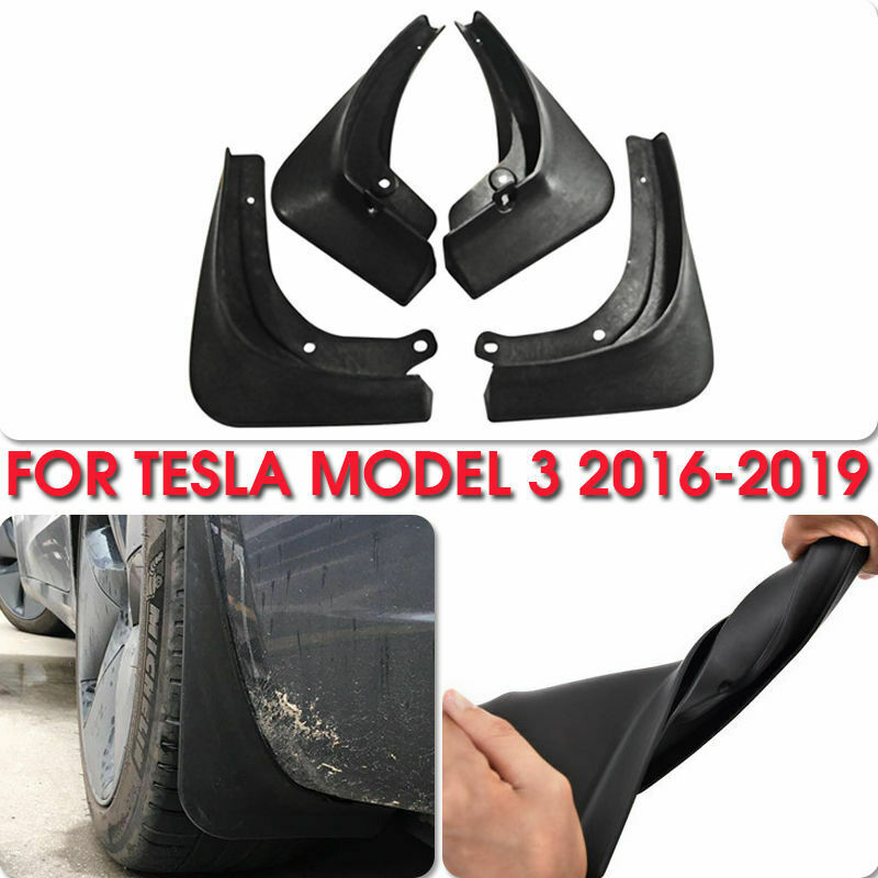 Car Modified Wheel Front Rear Tire Fenders Car Mudguard for Tesla MODEL3 2016-2019 black