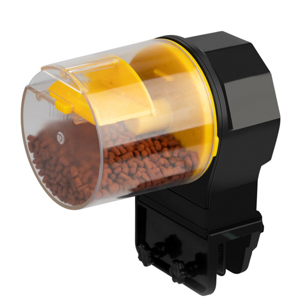 Automatic Fish Tank Feeder 12 Hours/24 Hours Intelligent Timing Large-capacity Aquarium Fish Feeder yellow
