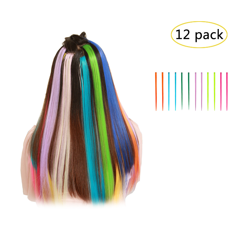 [Indonesia Direct] 12pcs Wigs Strip Hair Extensions 22