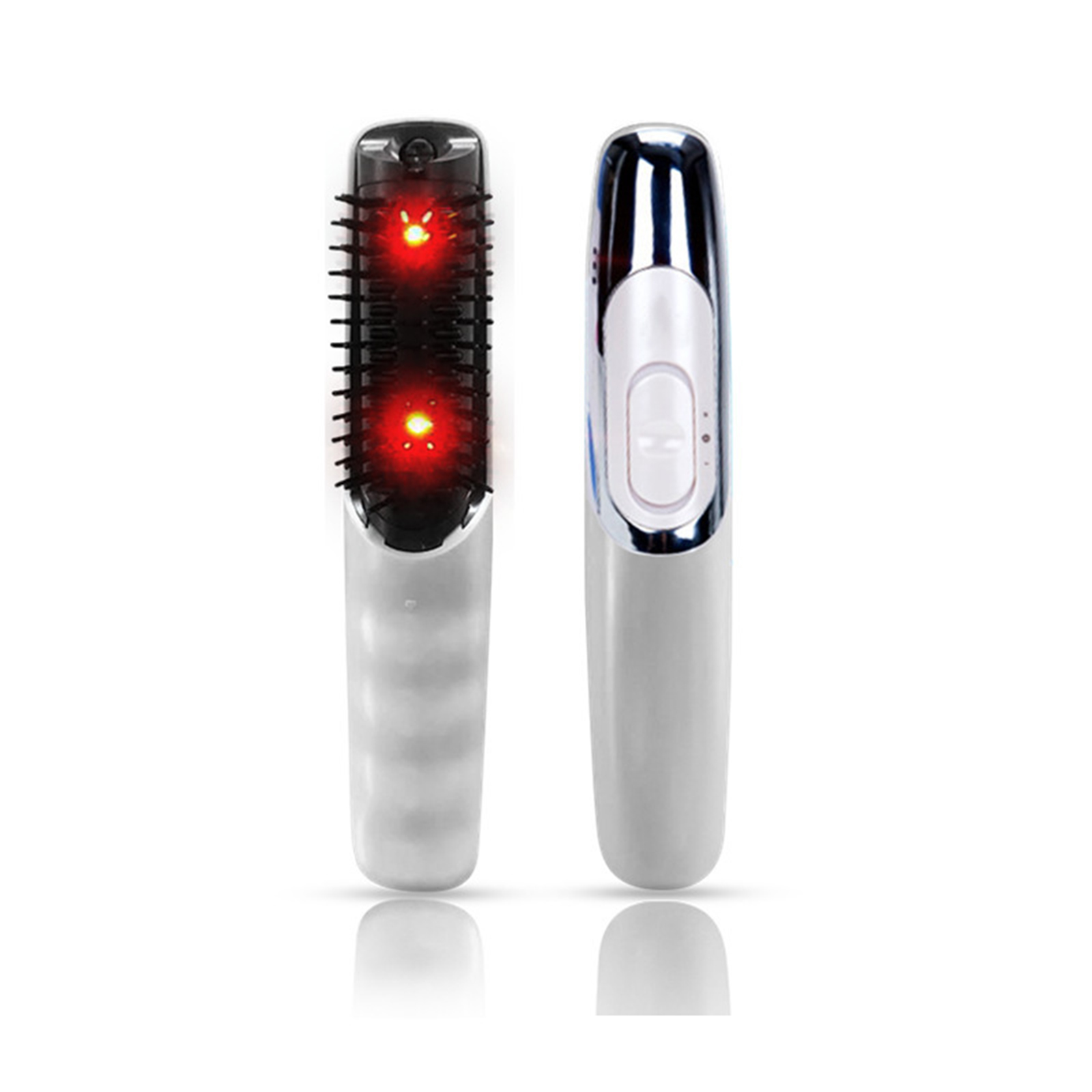 Electric Massage Comb 2 Levels Anti Hair Loss Scalp-Massager Hair Growth Comb For Relieve Head Pressure milky white English packaging