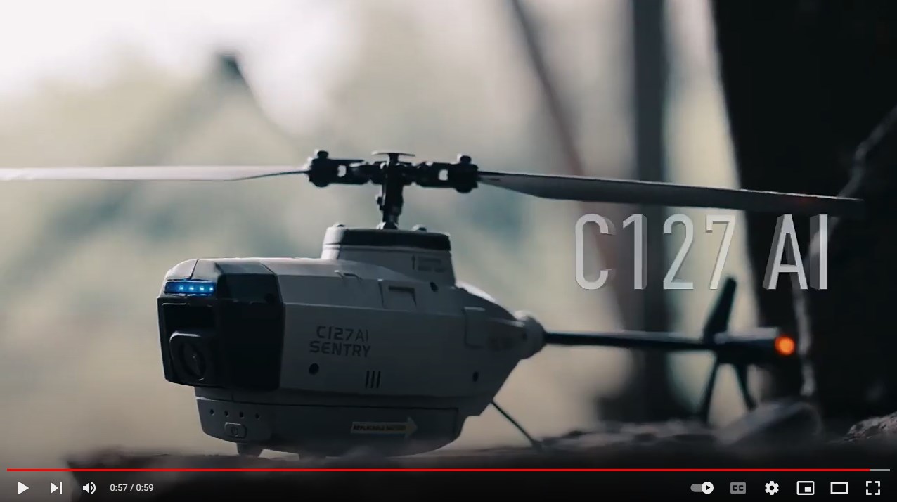 C127ai RC Helicopter with 720P Camera 2.4ghz 4ch Brushless 6-Shaft Gyro Optical Flow Hover RC Drone