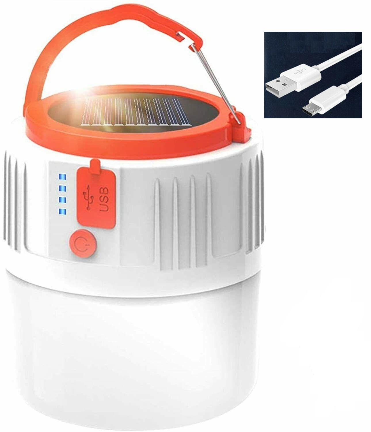 Portable Rechargeable Solar Led Camping  Light Lantern Hiking Tent Lamp Emergency Lamp USB type 80w