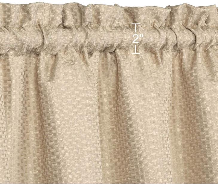 [US Direct] Waffle Weave Textured Short Curtains Set Waterproof Half Window Tier Curtains for Kitchen, Bathroom, Living Room (30