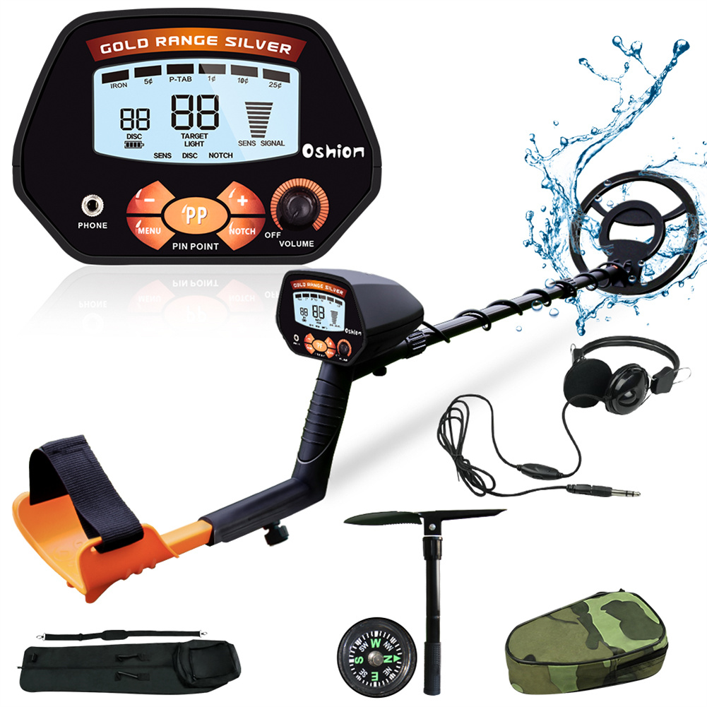 Us Metal Detector Waterproof 10-inch Finder Treasures Seeking Tool Black and Orange
