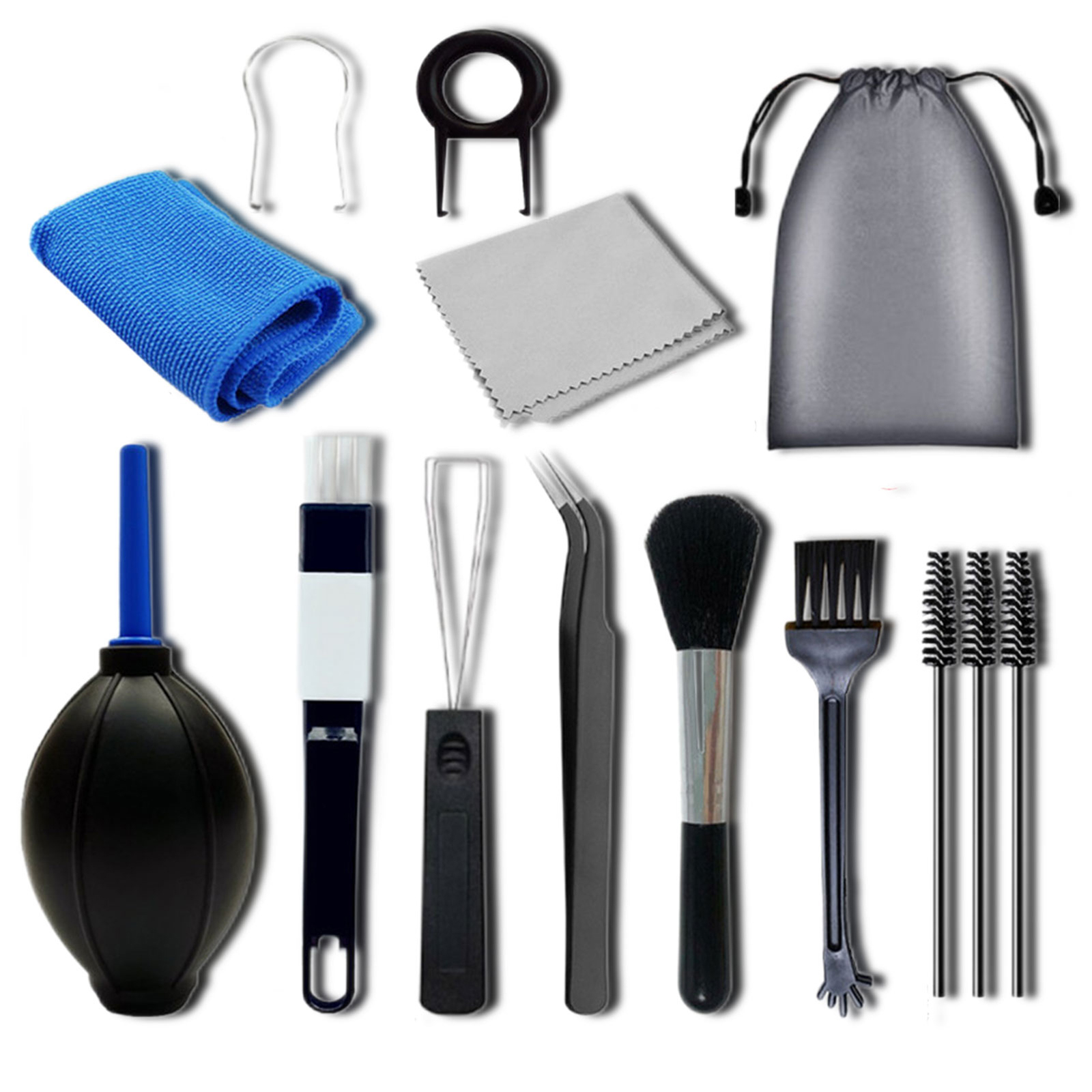 Cleaning Tool Kits Crevice Brush Household Electronic Dust Removal Cleaner Set For Mechanical Keyboard Computer Mainframe 12-piece set