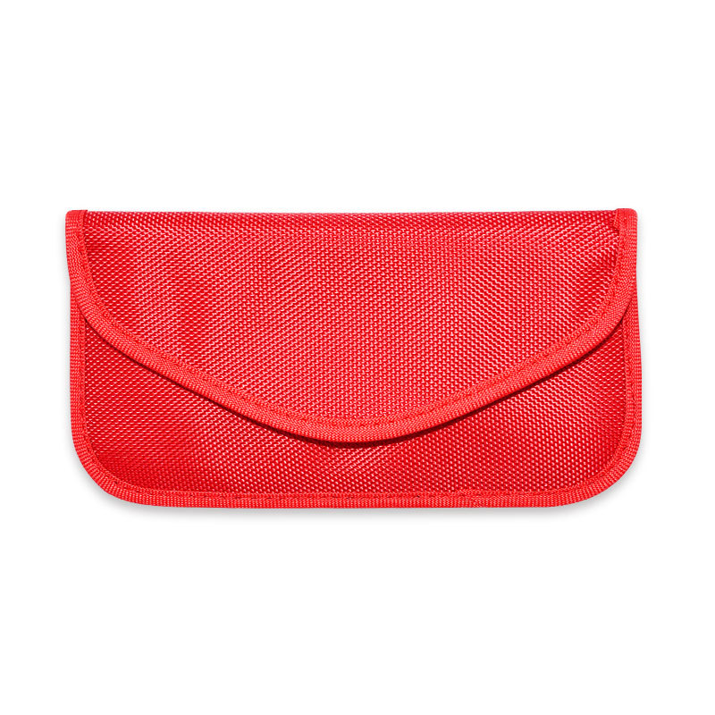 Double Layer Signal Blocker Bag Anti-radiation Anti-tracking Gps Phone Shielding Pouch Wallet Id Card Holder red