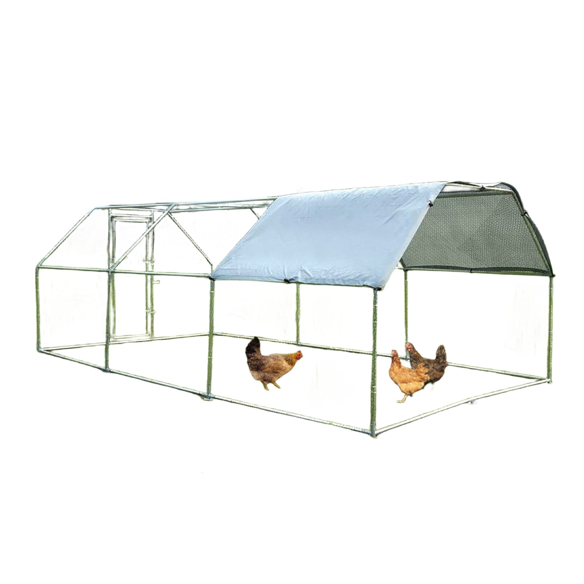 US GARVEE Large Metal Chicken Coop Walk In Chicken Run Galvanized Wire Poultry Chicken Hen Pen Cage Rabbits Duck Cages
