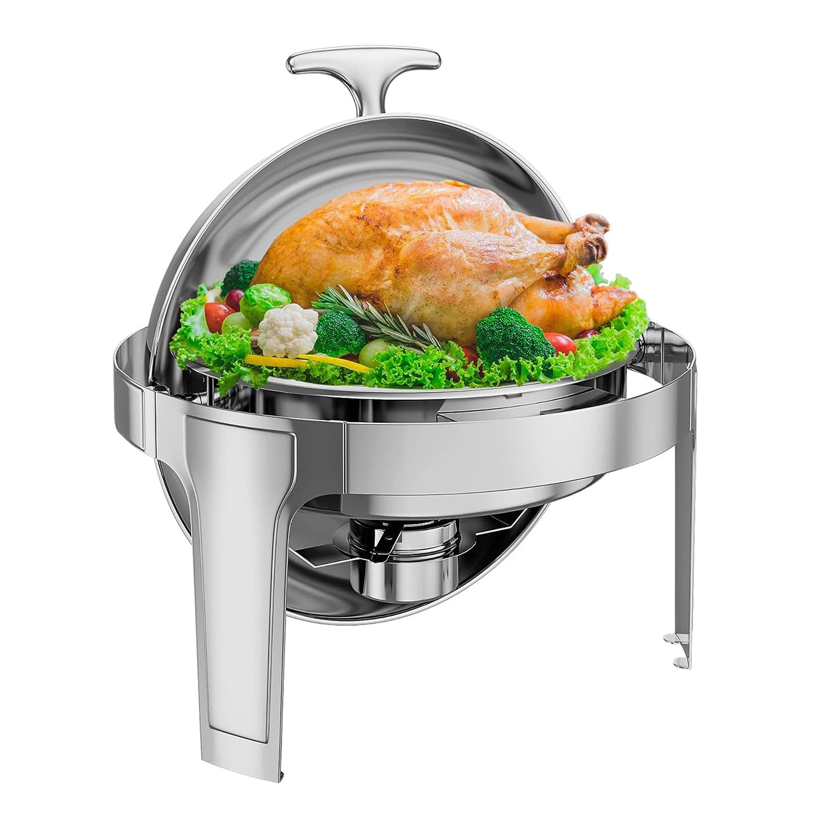 US GARVEE 6QT Chafing Dish Buffet Set Roll Top Buffet Server Commercial Chafer Full Size Pan