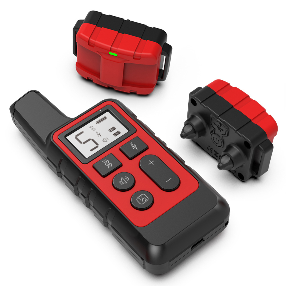 Enhance Your Everyday Red Waterproof Remote Electronic Collar for Dog Training - Shock, Vibration, Sound, Anti-Bark Feature - Pet Supplies