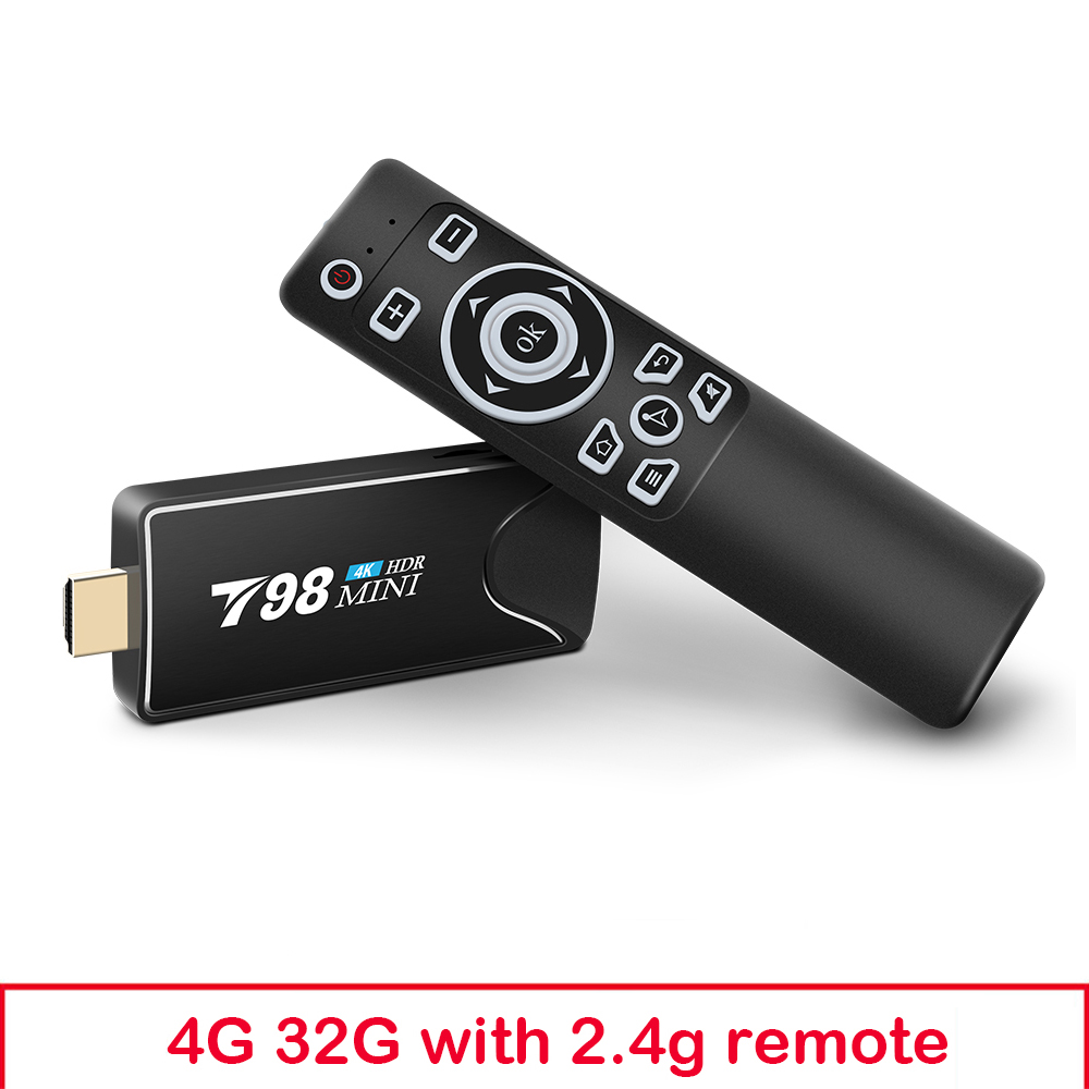 Mini Tv  Stick  Box Tv Android 10 4g 32g T98 Mini Tv Box Rk3318 Tv Box Smart Tv Box Media Player Tv Receiver 4+32G_US plug
