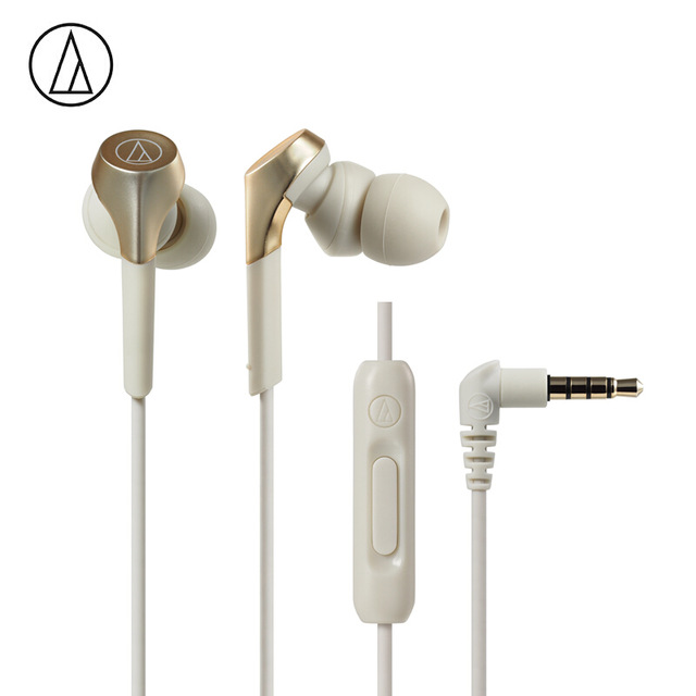Original Audio Technica ATH-CKS550XIS Wired Earphone HiFi In-ear Subwoofer Bass HiFi Music Wired Control With Microphone Gold
