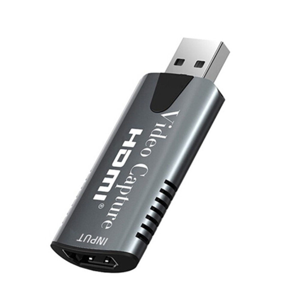 Portable Aluminum Alloy Usb Hd  Video  Obs  Capture  Card Suitable For High-definition Collecting Teaching Recording Imaging Dark gray