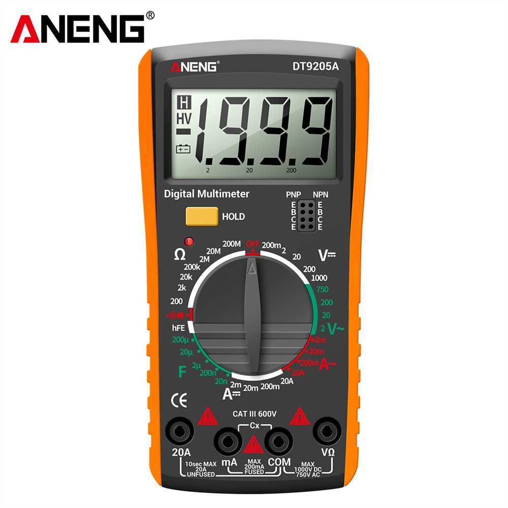 Handheld Digital Multimeter Ac Dc Voltage Detector Tester Measurement Tool
