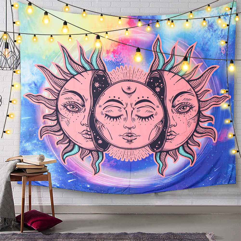 US Sun  Moon  Pattern Background  Cloth Wall  Tapestry Home  Decoration Beach  Towels 2# 180cm x 230cm