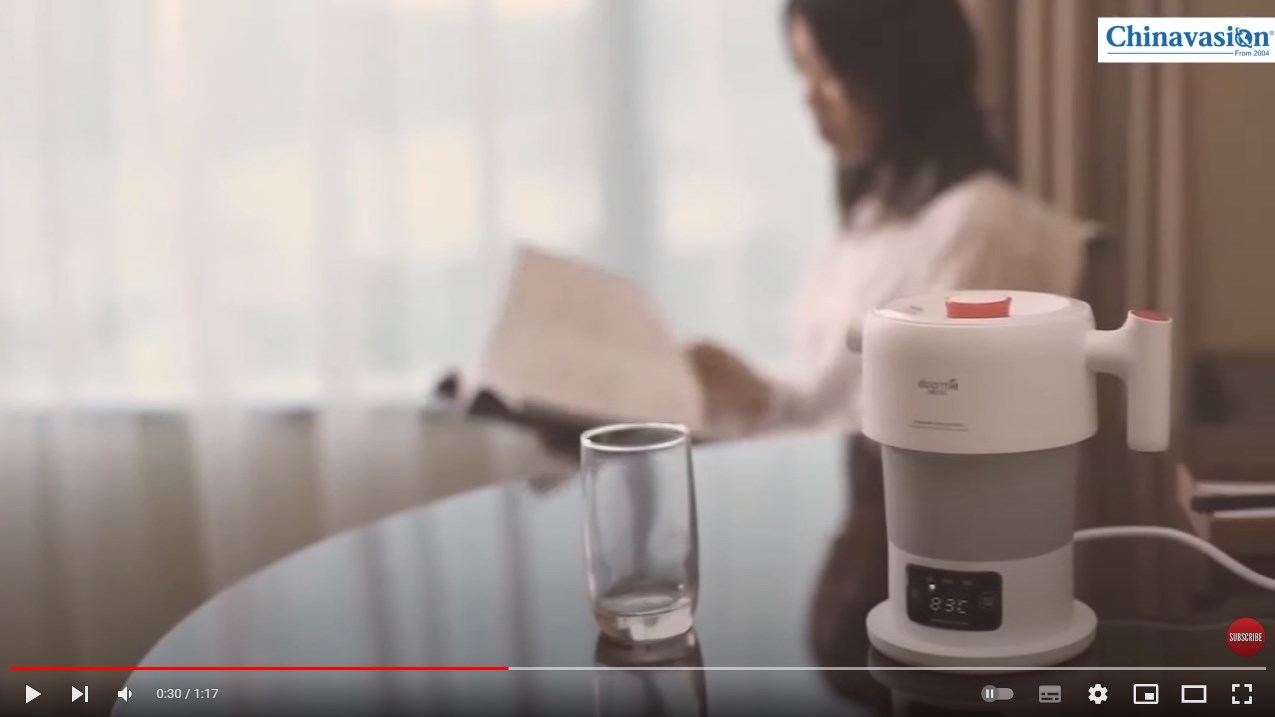 Xiaomi Deerma Folding Electric Kettle Travel Portable Water Kettle 0.6L Temperature Display Smart Touch Pot CN Plug white