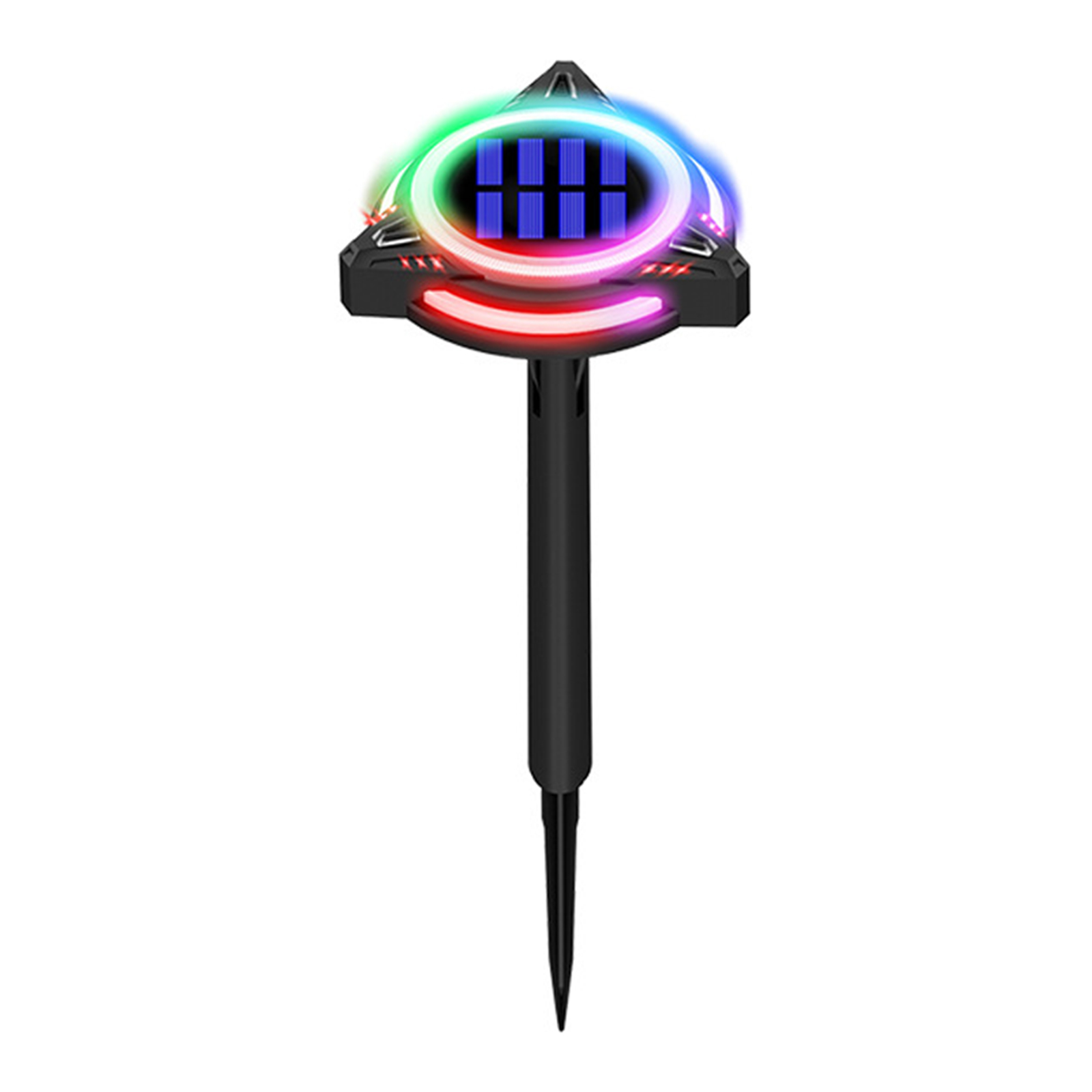 4W LED Solar Garden Light Built-in Solar Panel Weatherproof Color Changing Outdoor Courtyard Lamp